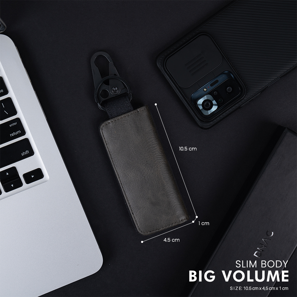 DNAC Key Case Leather - Dompet STNK Kunci Mobil dan Motor- Cross Black