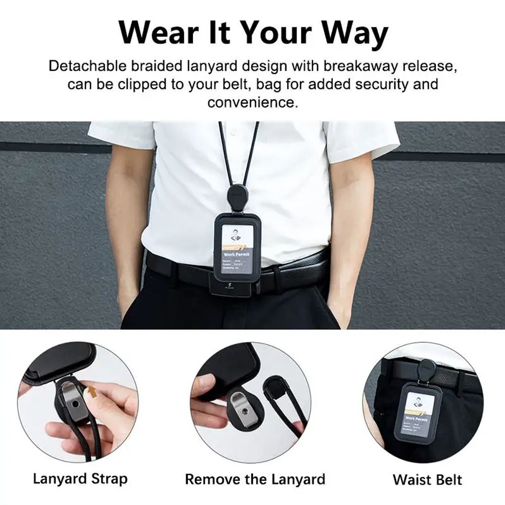 DNAC ID Card Holder and Card Slots with Ribbon Lanyard