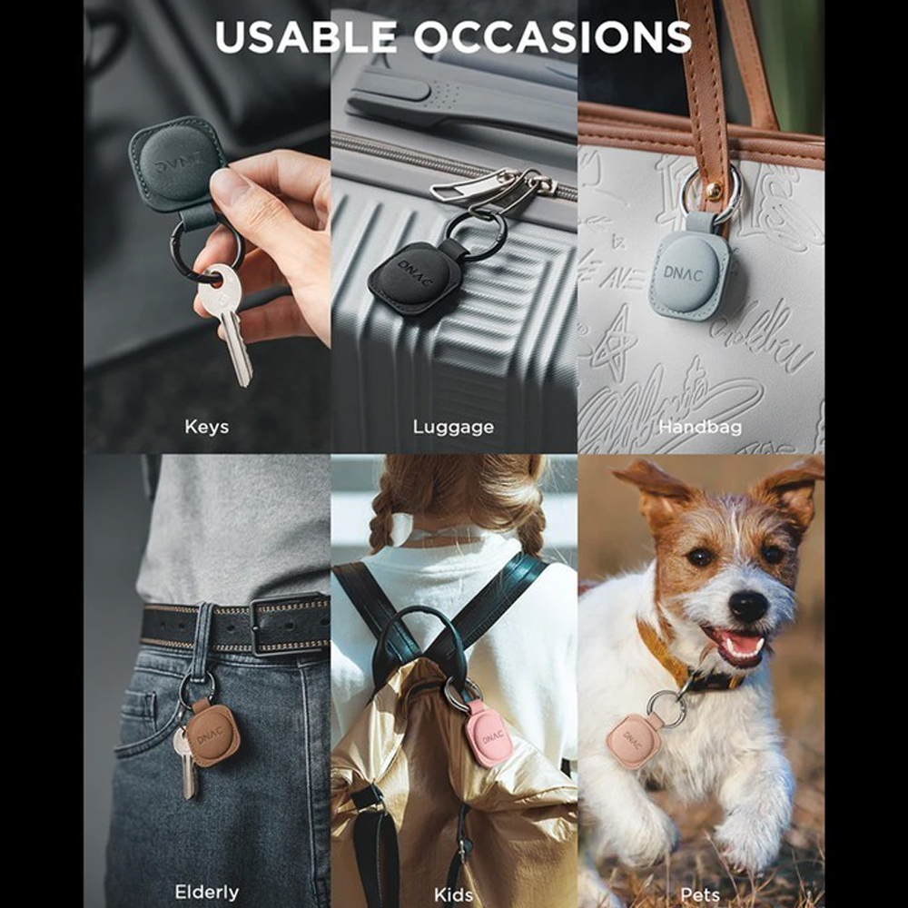 DNAC AirTag Case Apple Air Tag with Keychain Leather AirTags
