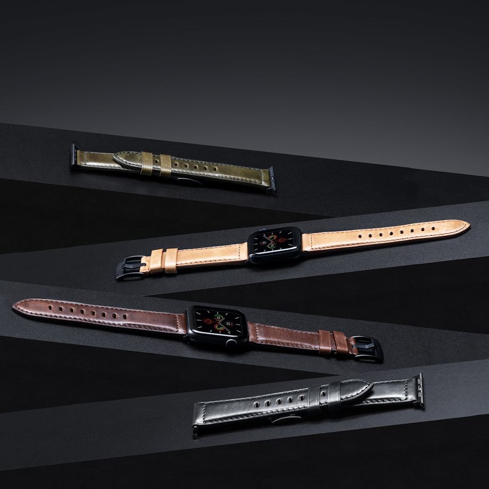 (22 mm) - ADAPTER 40/41 mm Horween Leather Apple Watch Strap Handmade Leather Premium Padded