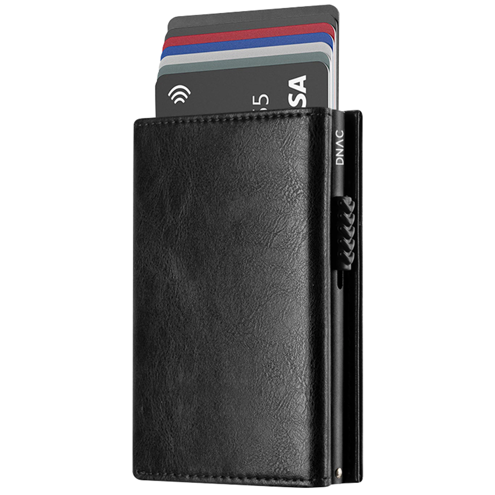 DNAC Mini Wallet Card Holder RFID with Back Zipper Pocket