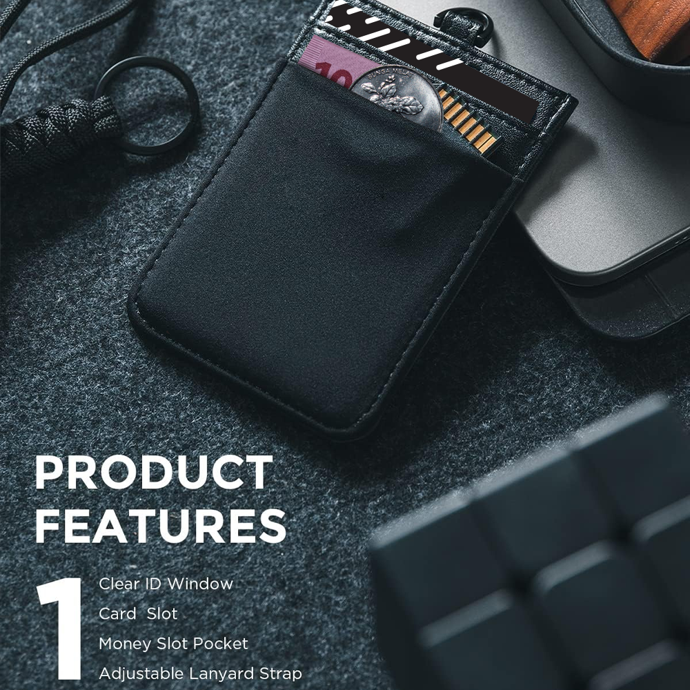 DNAC ID Card Holder with Lanyard Money Pocket