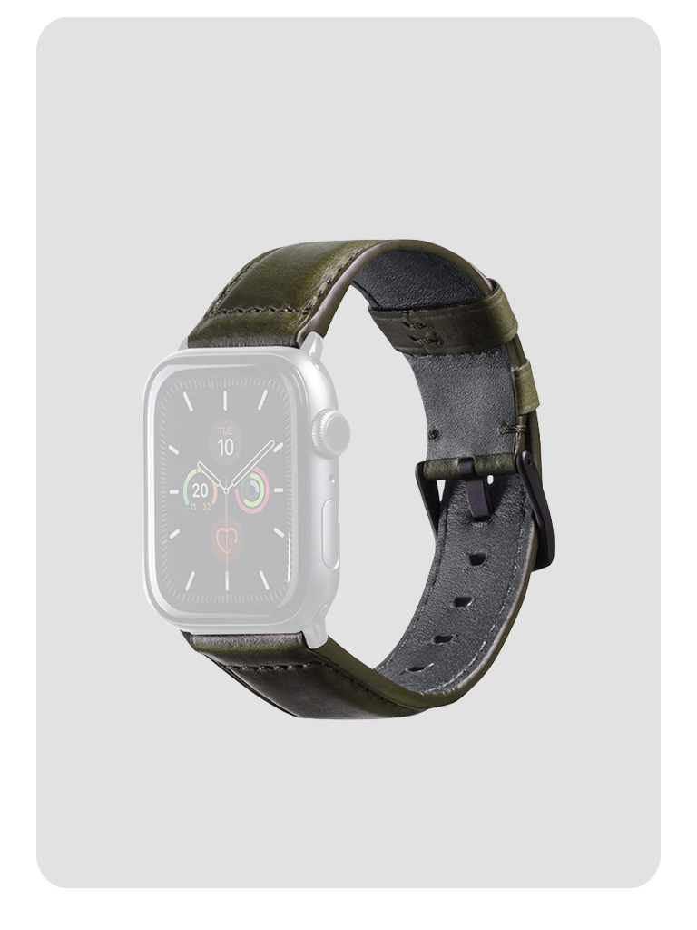 (22 mm) - ADAPTER 40/41 mm Horween Leather Apple Watch Strap Handmade Leather Premium Padded