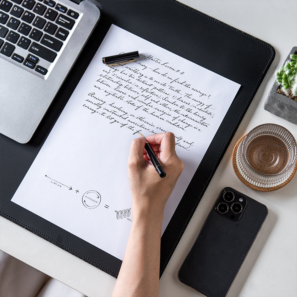 Desk mat DNAC - Minimalistic Desk mat Mousepad Leather from DNAC- Black