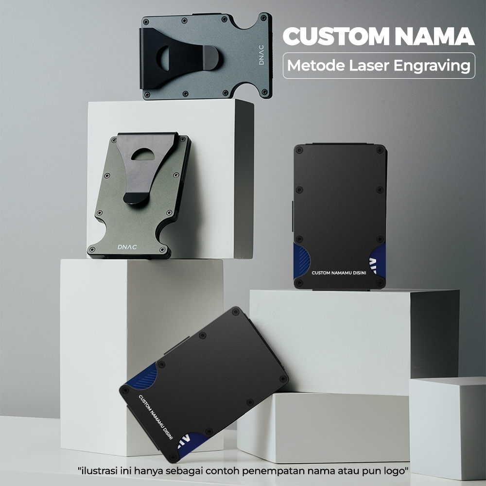 DNAC Metal Wallet Card Holder RFID Dompet Kartu Minimalis Pria Wanita