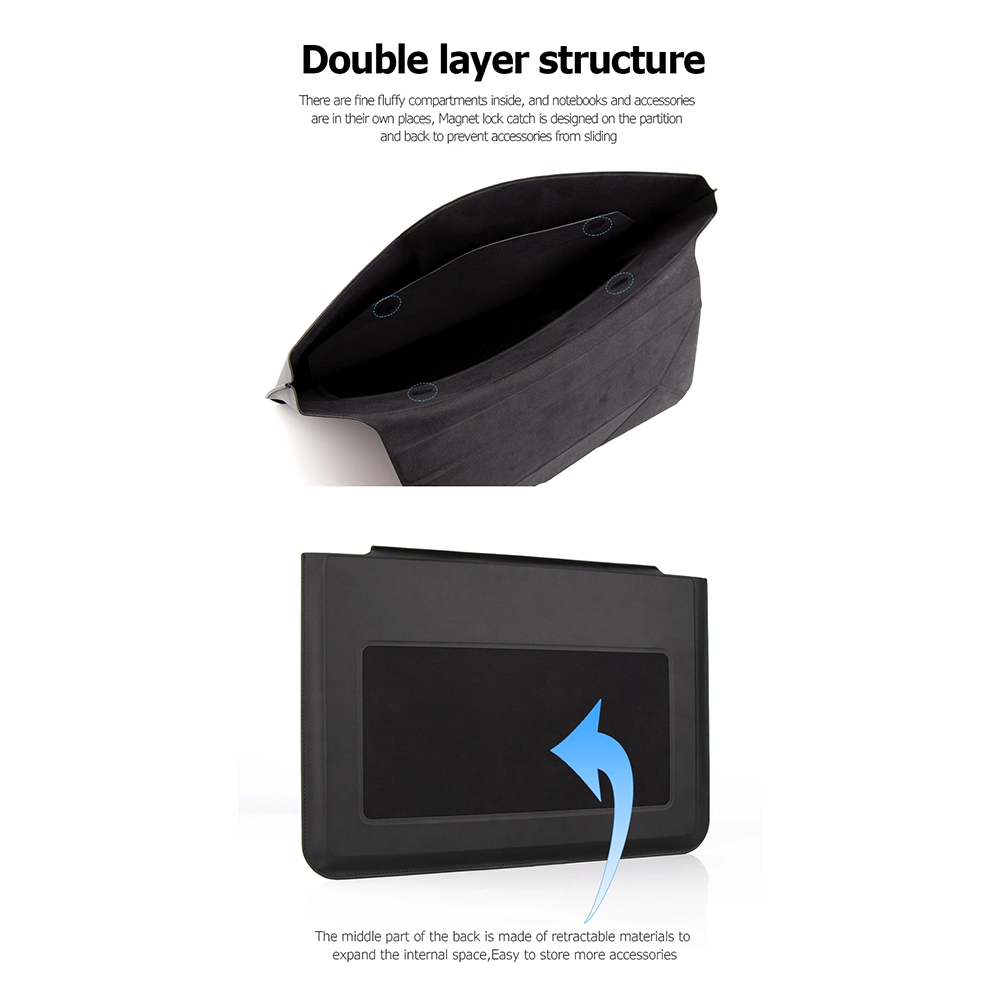 DNAC Carry Sleeve Tas Laptop Case 14 Inch with Magnetic Stand Laptop