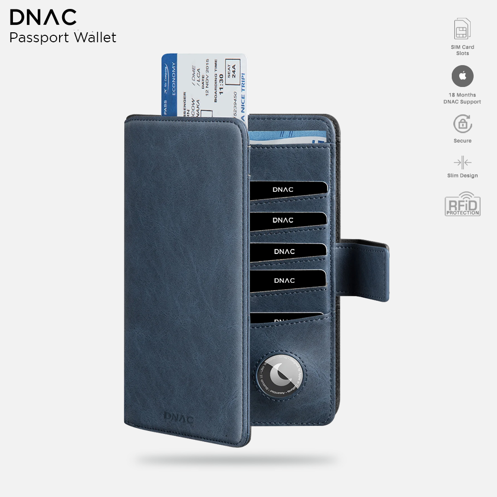 DNAC Passport Wallet with Airtag Case