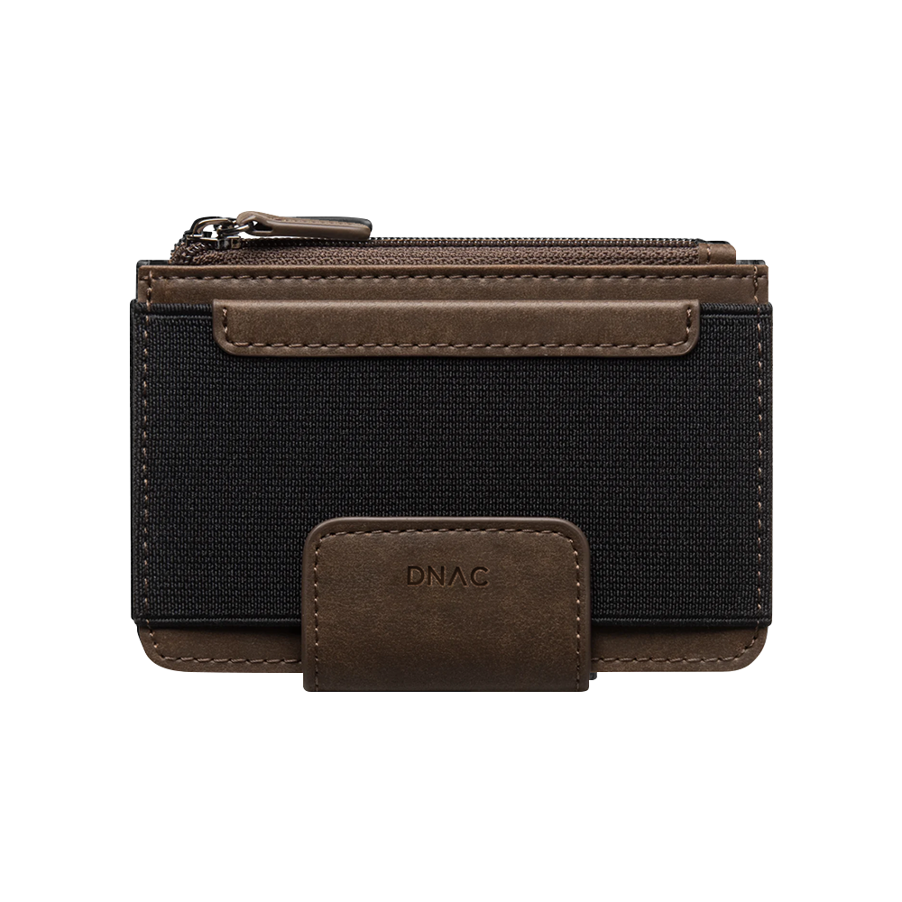 DNAC Bifold Wallet with Zipper Pocket and Elastic Card Slot