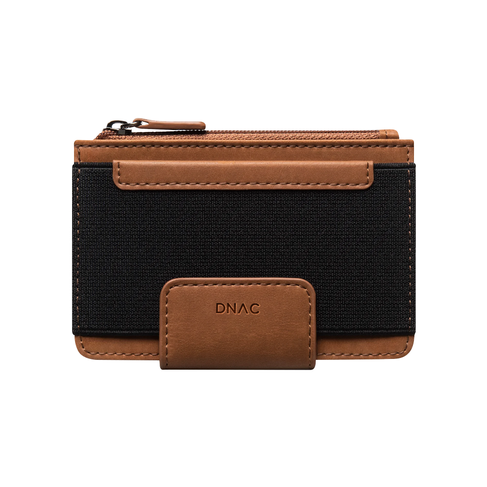 DNAC Bifold Wallet with Zipper Pocket and Elastic Card Slot
